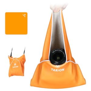 TARION Camera Lens Wrap Protective - Anti-Scratch Camera Wrapping Magic Self-Adhesive Cloth for Photographers Soft Foldable Wrapper for DLSR SLR Lens Camera Accessories 14.6x14.6(37x37cm) Orange