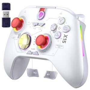 EasySMX PC Controller X15 Enhanced Wireless Bluetooth Controller with Hall Joysticks/Hall Triggers/RGB Lighting - No Stick Drift