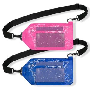 YOUNG WIND [2 Pack] Waterproof Bumbags IPX6 to Keep Belongings Touchscreen and Adjustable Belt Phone Pouch