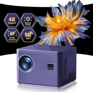 Projector 4K [Electric Focus & 6D/6P Keystone & Zoom] Supported
