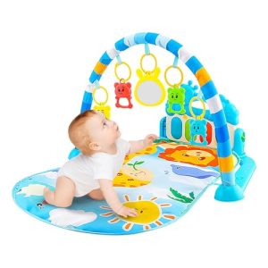Baby Mat | Baby Piano Gym with Music & Light | Baby Gym Mat 0-6 Months Girls Boys | Babies Activity Gym | Sensory Toys Baby Mats for Floor Newb-o