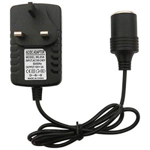 YIBEWANL Car Plug Adapter 2A 240V AC Mains to 12V DC Adapter Car Converter Cigarette Lighter Socket to UK Plug AC to DC Household Cigarette Lighter (Maximum power 24W)