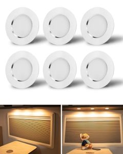 SUPAREE 12V LED Spot Lights Caravan 12V Campervan Lights LED Van Lights Interior LED 12V Ceiling Lights 3000K Warm White 2.5W for Motorhome Boat Camper 6 pack