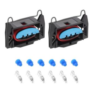 VGOL 2 Pcs 3-Pin Ignition Coil Plug Connector Plug Cover Compatible with Ford Compatible with Focus contains 6pcs Terminals and 6pcs Seals Black