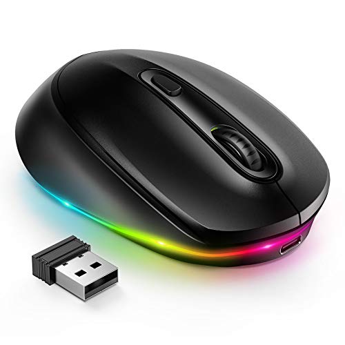 Seenda Wireless Mouse -Rechargeable Light Up Mouse for Laptop
