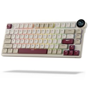 RK ROYAL KLUDGE N80 Low-Profile Mechanical Keyboard w/Smart Display Screen & Knob