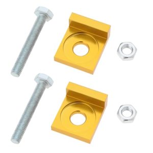 ECSiNG 2pcs 12mm Hole Dia Motorcycle Chain Adjuster Tensioner CNC Tensioner for Dirt Motor Bike Motorcycle 50cc 70cc 90cc 110cc 125cc Gold