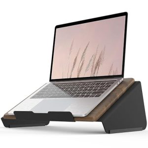 Fenge Laptop Stand Riser for Desk Ergonomic Computer Monitor Stand Wood+Metal Laptop Desk for Home Office