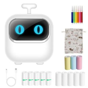 Lvcdodvd Mini Printer Thermal Printer Portable Mini Photo Printer for Home Use Sticker Printer Robot Shape Cute Wireless Bluetooth Printer with 13 Rolls for Photos Notes DIY Painting iOS Android