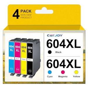 CATJOY 604XL Ink Cartridges Replacement for Epson 604 Ink Cartridge Expression XP-2200 XP-2205 XP-3200 XP-3205 XP-4200 XP-4205 Workforce WF-2930 WF-2935 WF-2950 (1 Black