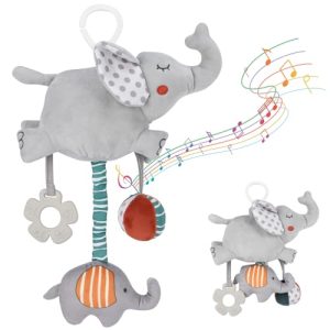 Bebamour Baby Toys for 0-12 Months Pram Toys for Babies Clip on Pram and Pushchair Pull Toys with Sound Newborn Early Development Baby Toy Stroller Car Toys