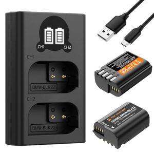 K&F Concept 2-Pack DMW-BLK22 Battery and Charger Set