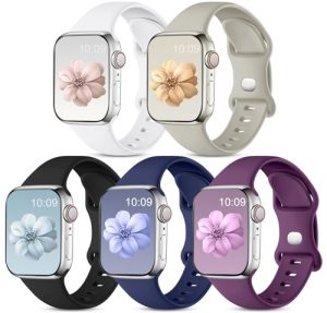 CeMiKa 5 Pack Straps Compatible for Apple Watch Strap 40mm 38mm 41mm 42mm 44mm 45mm 49mm