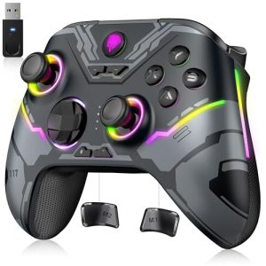 EasySMX PC Controller X15 Enhanced Wireless Bluetooth Controller with Hall Joysticks/Hall Triggers/RGB Lighting - No Stick Drift