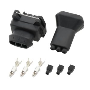 YINETTECH 1pc Car Connector Replacement Kit 3 Pin Car Hall Sensor Plug Connector with Rubber Protective Cover Compatible with VW Compatible with Audi 443906236 052905327