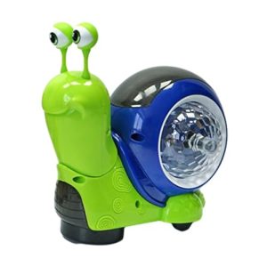 GkgWuxf 12x7x13cm Crawling Snail Baby Toy Crawling Light Up Musical Snail Toy Electric Crawling Snail Crawling Disco Snail ABS Musical Light Up Walking Sensory Toy For Age 1+ Toddle