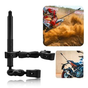 HAFOKO Motorcycle Bike Handlebar Clamp Mount with 59" Invisible Selfie Stick compatible for Insta 360 X4 X3 X2 X ONE RS R GO 3 Aluminum Alloy Heavy-Duty Camera Double Clamp Mount Ki
