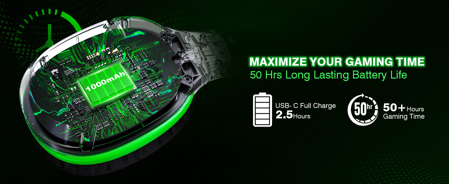 Wireless Gaming Headset PC PS5 PS4 2.4 Headphones Microphone Battery Bluetooth Switch Laptop Mobile