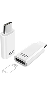 2 Pack Lightning Female to USB C Male Adapter
