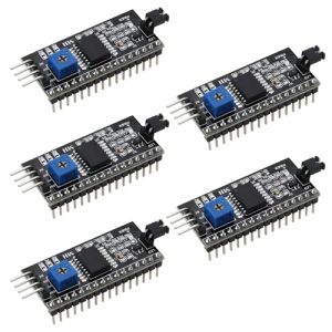ECSiNG 5pcs IIC I2C Serial Adapter Interface Board Module Port for LCD1602 Display 5V 2mA 2004 LCD Display Module Reflective Adapte