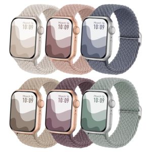 Joehwerr 6 Pack Braided Strap Compatible with Apple Watch Straps 41mm 45mm 49mm 44mm 40mm 42mm 38mm for Men Women