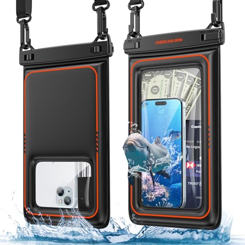 UNBREAKcable Large Waterproof Phone Pouch Floating [IPX8 Waterproof] [Up to 9.5"] [Sponge Cushion] Phone Case Dry Bag for iPhone 15 14 13 12 11 Pro Max XR XS SE 2022