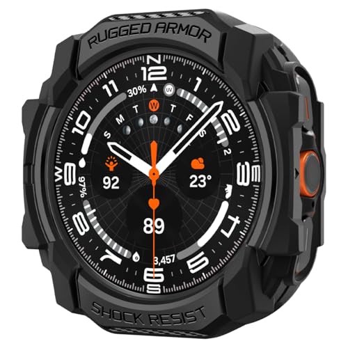 Spigen Rugged Armor Case Compatible with Samsung Galaxy Watch Ultra 47mm (2024) - Matte Black