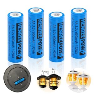 Henreepow 3.2v AA LiFePo4 600mAh Rechargeable Battery