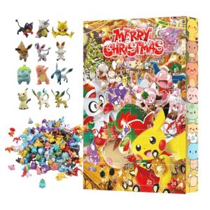 Christmas Advent Calendar 2024 for Kids | 24 Christmas Cute Character Anime Figures | Countdown Calendar with Surprise Cartoon Game Collectible Toys for Baby