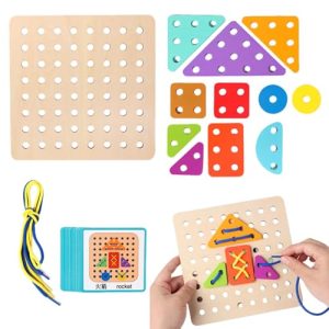 Brain Teaser Rope Puzzles - Rope Tangram Shapes Puzzle Set - Fun Learning Toys