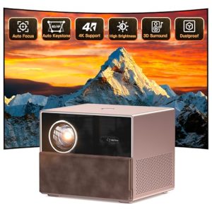 【AI Auto Focus & Keystone】XuanPad 2024 Upgraded 5G WiFi Bluetooth Projector