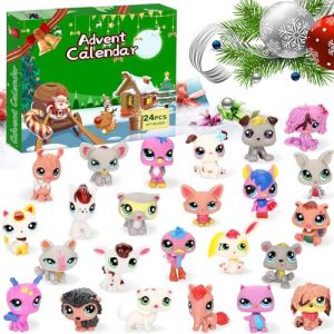 LITTLEST PET SHOPS Advent Calendar 2024 | 24 Days Christmas Countdown Calendar | LPS Christmas Vacations Advent Calendar with 24 Cartoon Figure | Christmas Present for Kids