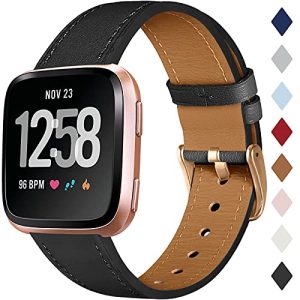 CeMiKa Leather Strap Compatible with Fitbit Versa Strap/Fitbit Versa 2 Strap