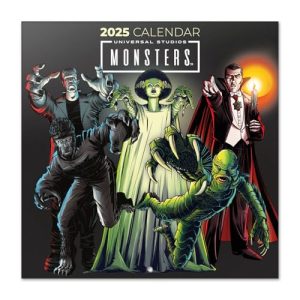 Grupo Erik Wall Calendar 2025 - Universal Monsters | 12" x 12" Square Calendar 2025
