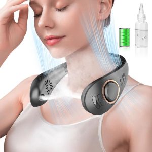 Neck Fan With Water Mist Spray-Neck Fans for Women Rechargeable