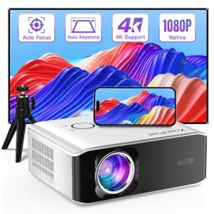 【AI Auto Focus & Keystone】Projector 4K Supported