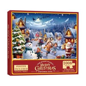 Jigsaw Advent Calendar 2024 | 24 Parts 1008 Pieces Puzzle Toy Advent Calendar 2024 | Christmas Advent Calendar 2024 | Christmas Jigsaw Puzzles Countdown Calendar for Kids and Adults