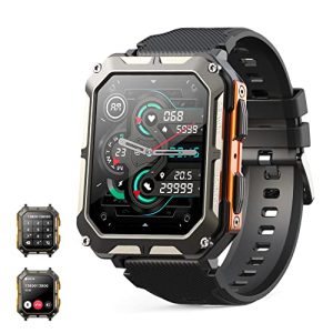 MIGOUFIT Smart watch military for men with call dials that can make calls and answer calls compatible for iOS Android