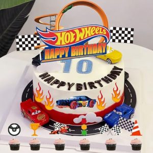 20pcs Car Cake Topper Race Car Happy Birthday Cake Decoration