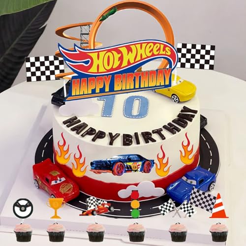 20pcs Car Cake Topper Race Car Happy Birthday Cake Decoration