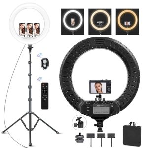 Ekasoco 21" Ring Light with Tripod & Phone Holders CRI 95+