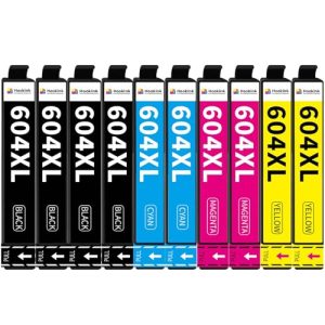10-Pack 604XL Ink Cartridges Multipack Compatible with Epson 604XL Ink for Expression Home XP 2200 XP 2205 XP 3200 XP 3205 XP 4200 XP 4205 Workforce WF-2910DWF WF-2930DWF WF-2935DWF WF-2950DWF