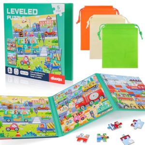 Hysagtek Magnetic Puzzles for Kids Ages 3-5 Jigsaw Puzzle Magnet Books 25-30-42 Pieces Travel Puzzle Toddlers Games Travel Activity Toys with Storage Bags Educational Toys for Car Airplane Road Trip