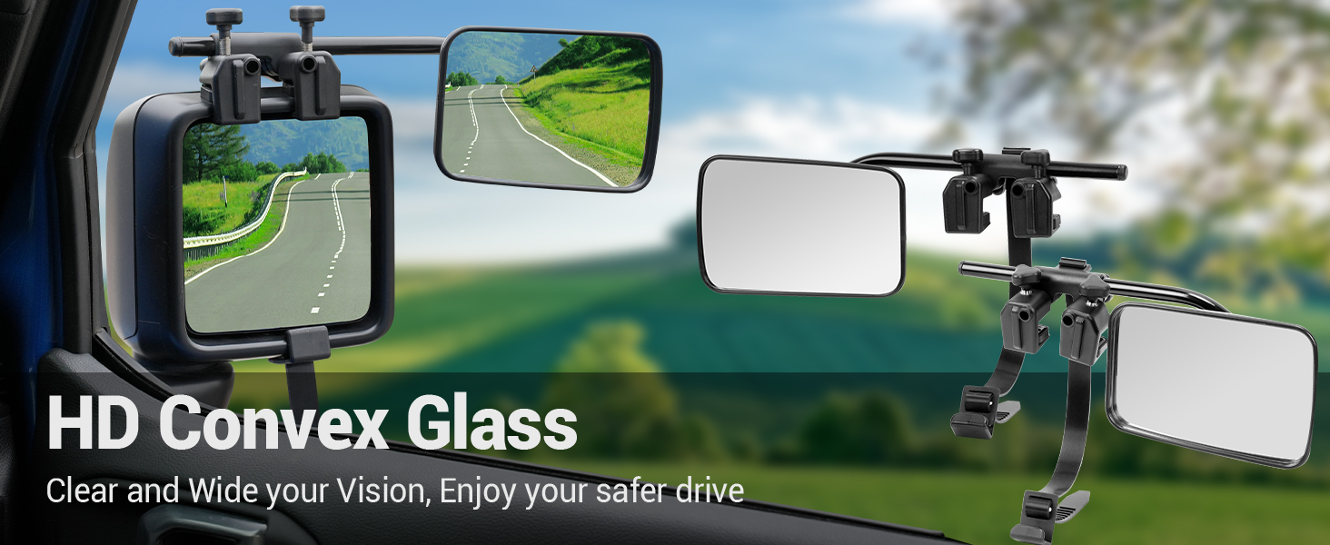 SUPAREE Convex Towing Mirrors
