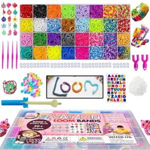 Vatzon Loom Band Kit - Loom Bands Includes 4500-5000+ Rubber Bands with 22 Unique Colors Bracelet Making Kit Comes with Durable Accessories