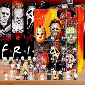 Halloween Advent Calendar 2024 | Halloween Horror Movie Figures Advent Calendar | Halloween Christmas Countdown Calendar | Halloween Doll Figures Collectible Toy Present For Kids