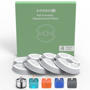 AONBOY Filters for 84 oz/2.5 L Automatic Fountain for Pets Cat Water Dispenser for Dogs