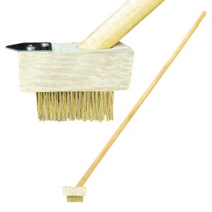 EDS Heavy-Duty Patio Weed Remover Tool with 120cm Long Wooden Handle Wire Broom with Angled Wire Bristles Steel Moss Removal Puller for Cleaning Block Paving Grout Deck Paver Patio Walkway (PACK OF 1)