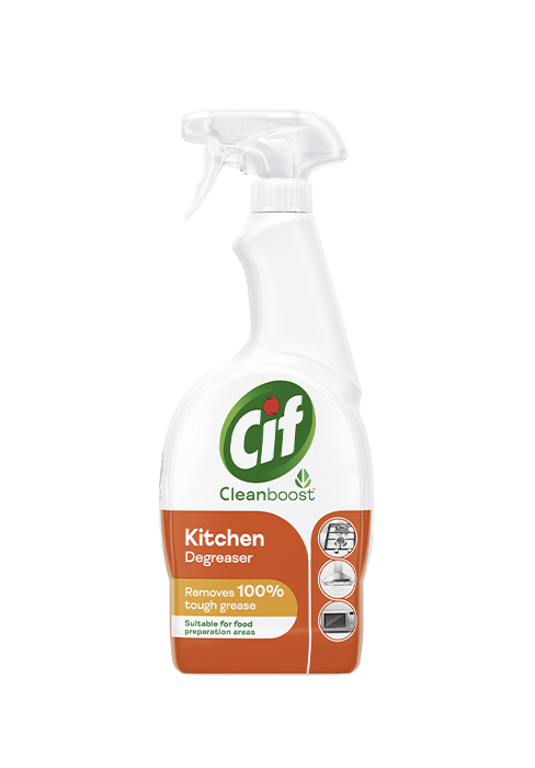 Cif Cleanboost Kitchen Spray removes 100% of tough grease and grime