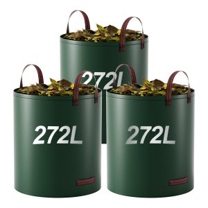 3Pack Garden Waste Bags 272Litre Heavy Duty Reusable Garden Bags with Handles Outdoor Trash Garden Yard Trash Bag Camping Recycling Bags for Leaf Trash Debris